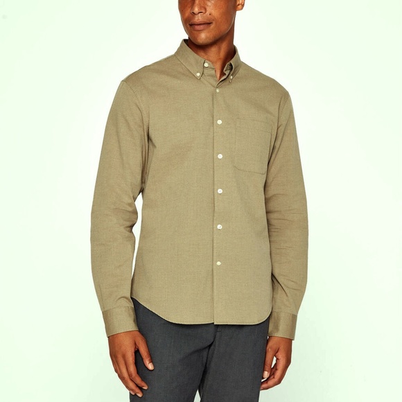Long Sleeve Textured Button Down Shirt -New With Tags -NEVER WORN - Forest Green